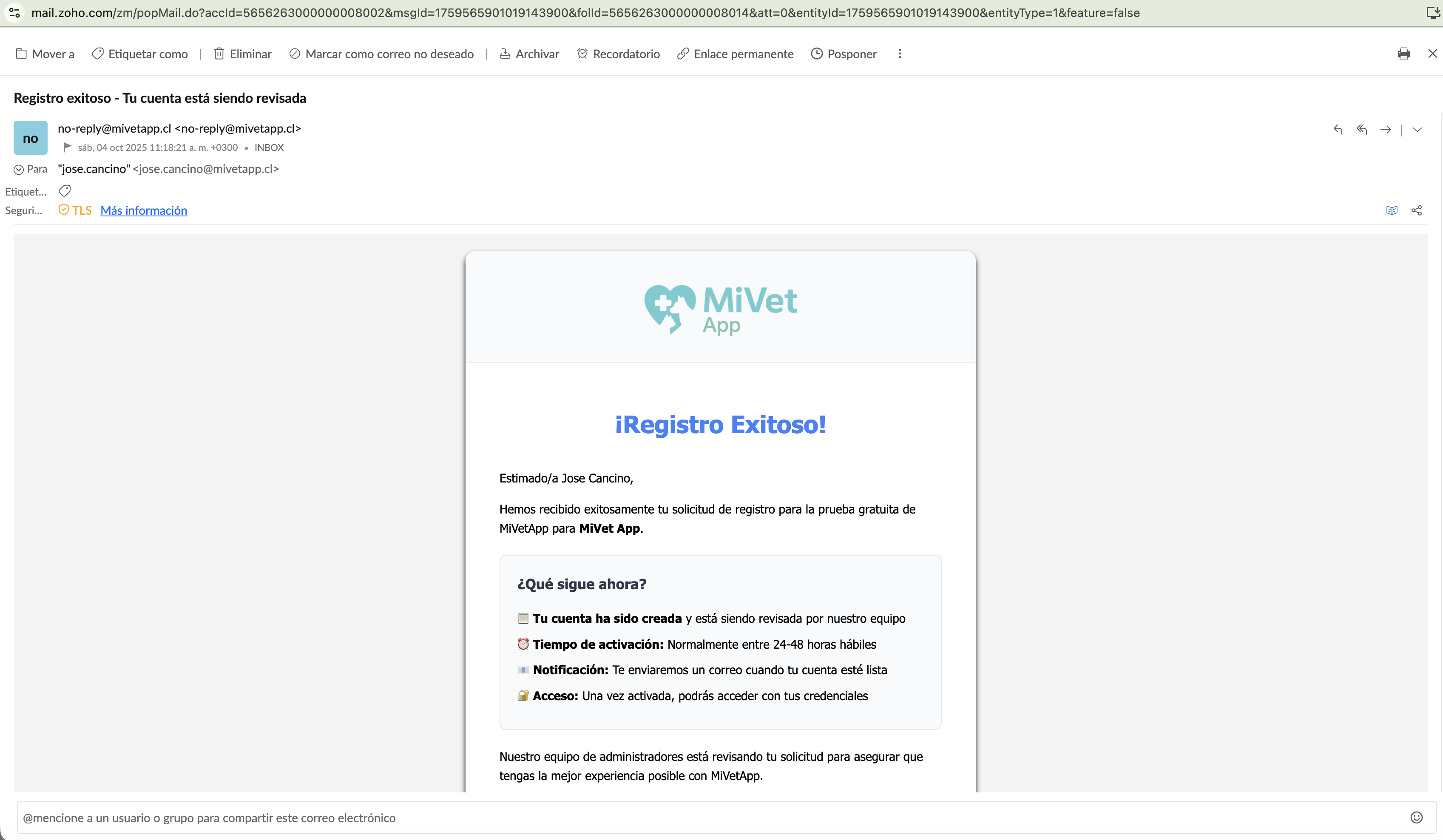 Correo de Confirmación
