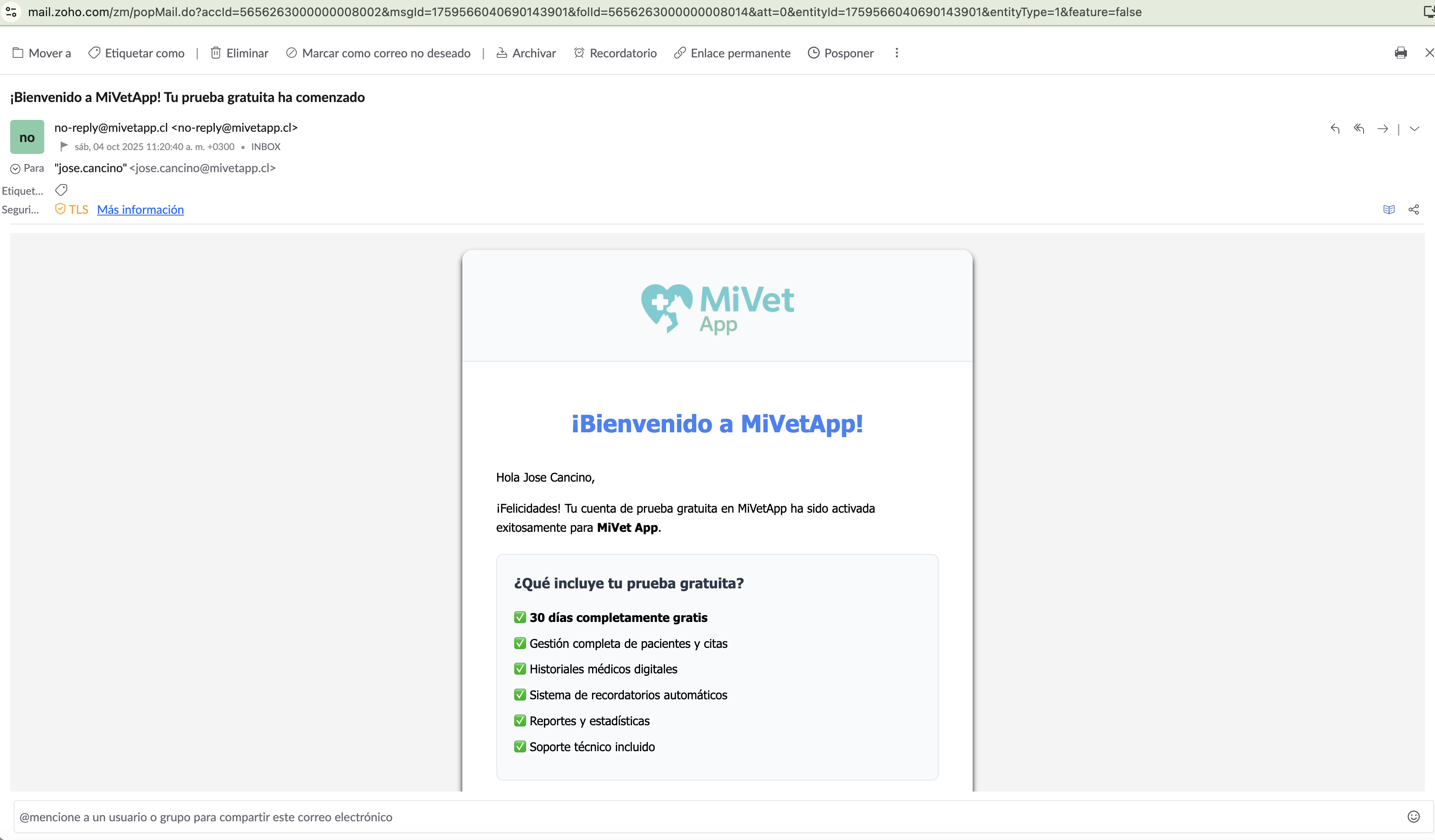 Correo de Cuenta Activada
